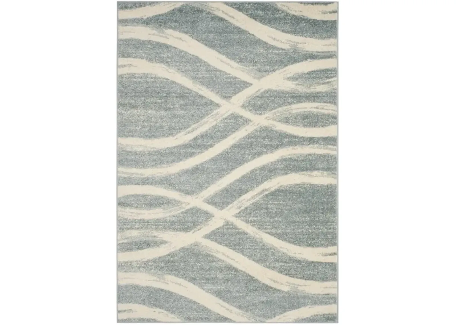 Adirondack Contemporary Cream / Slate 2'-6" X 12' Powerloomed Rug