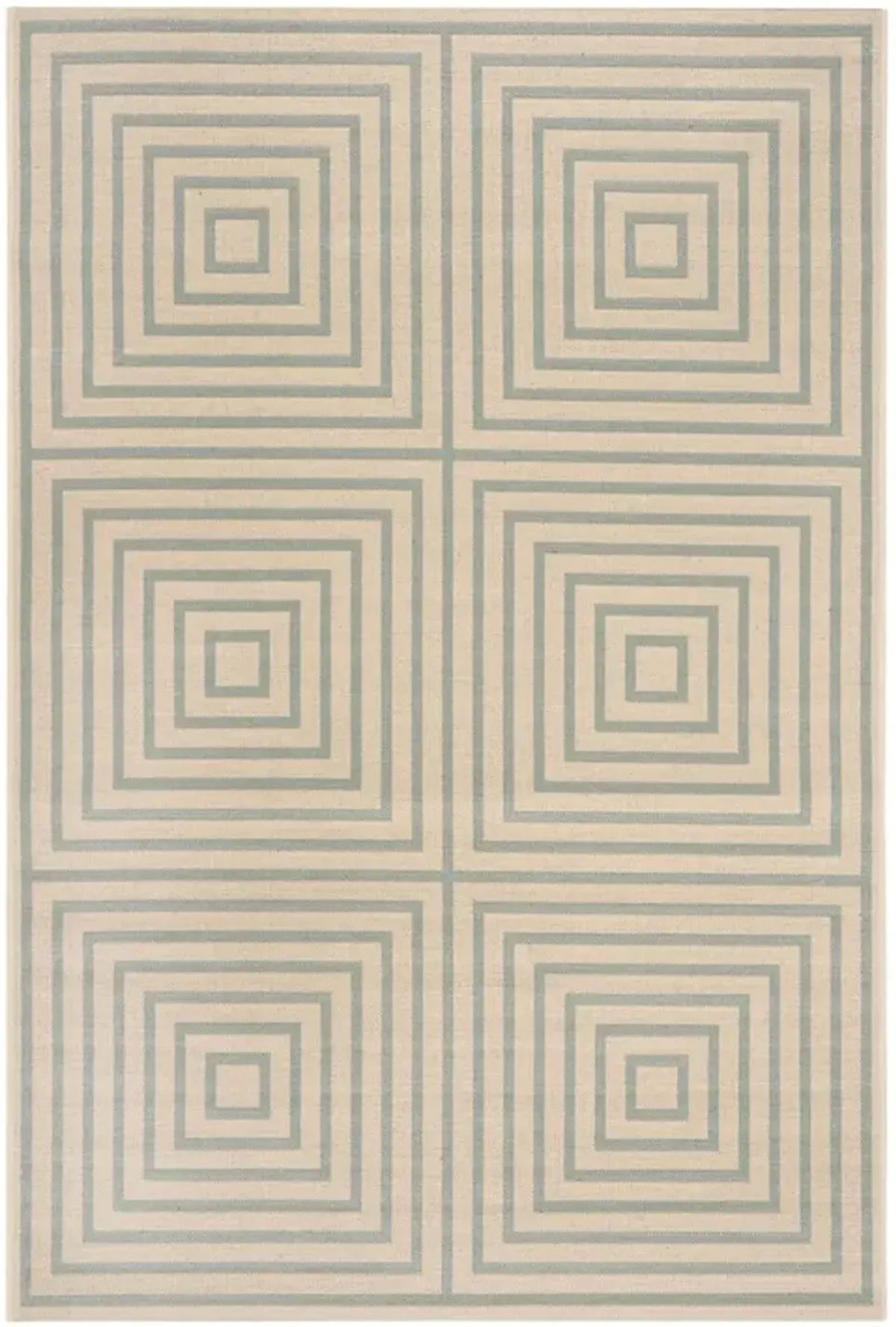 LINDEN 123 Collection LND123L-4 Cream / Aqua 4' X 6'