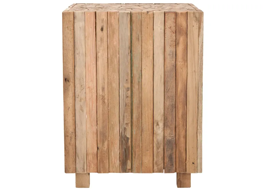 Richmond Rustic Wood Block End Table