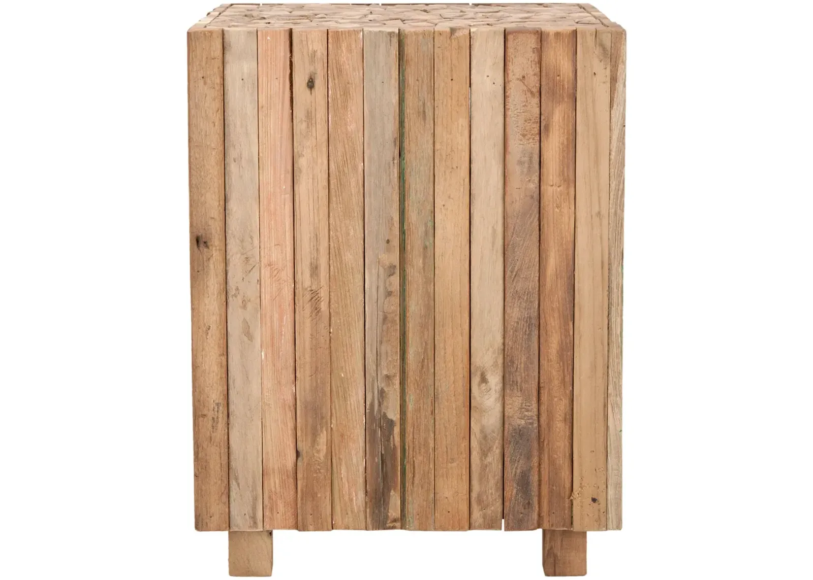 Richmond Rustic Wood Block End Table