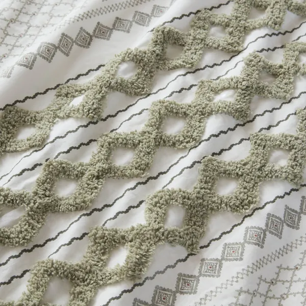 Cotton Printed Comforter Set with Chenille