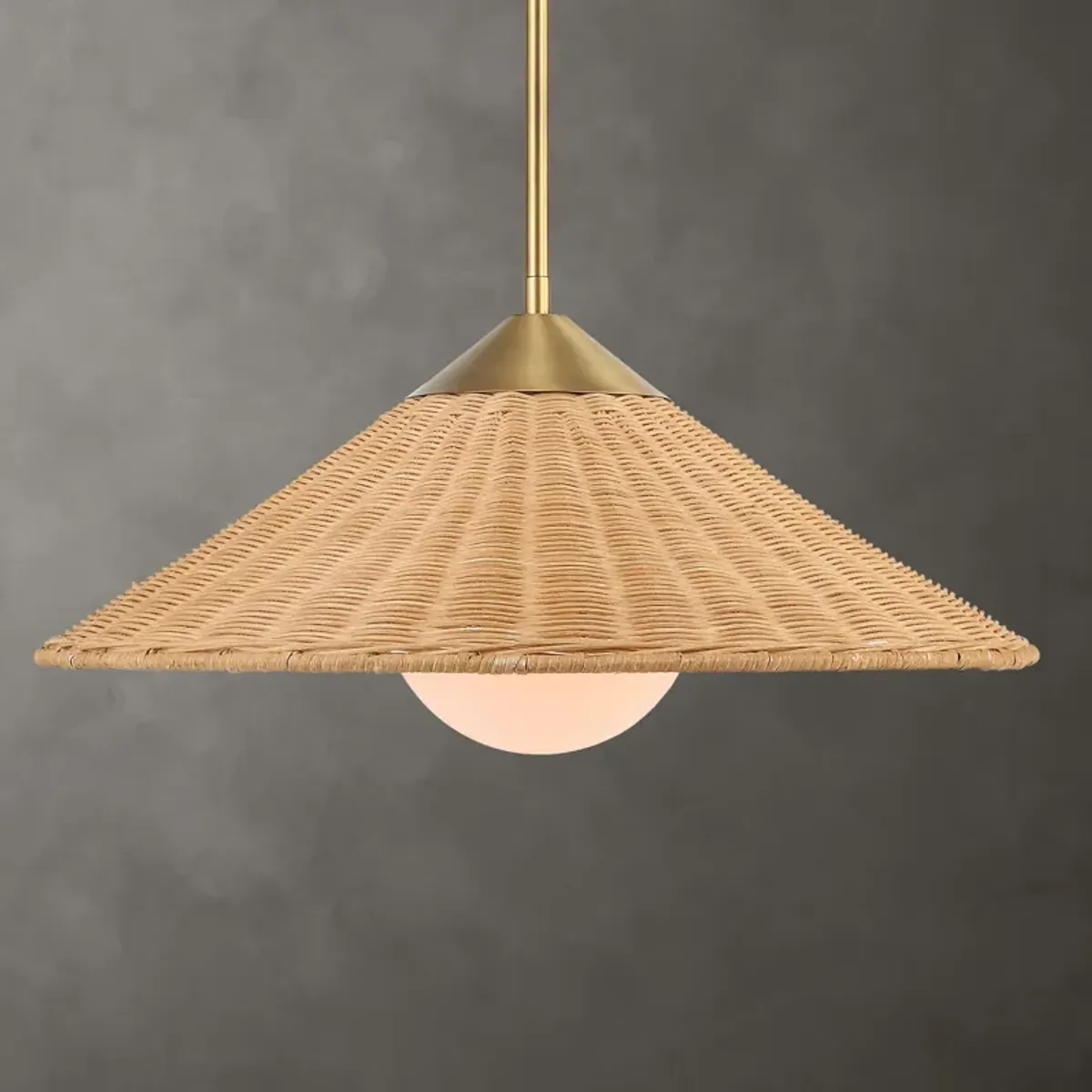 Phuvinh 1 Light Rattan Shade Pendant