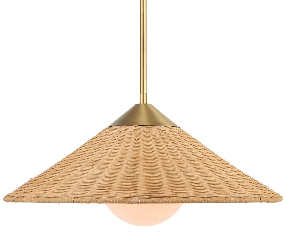 Phuvinh 1 Light Rattan Shade Pendant