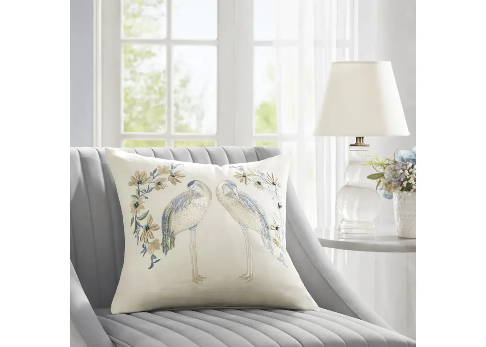 Croscill Home Florio White Square Decor Pillow