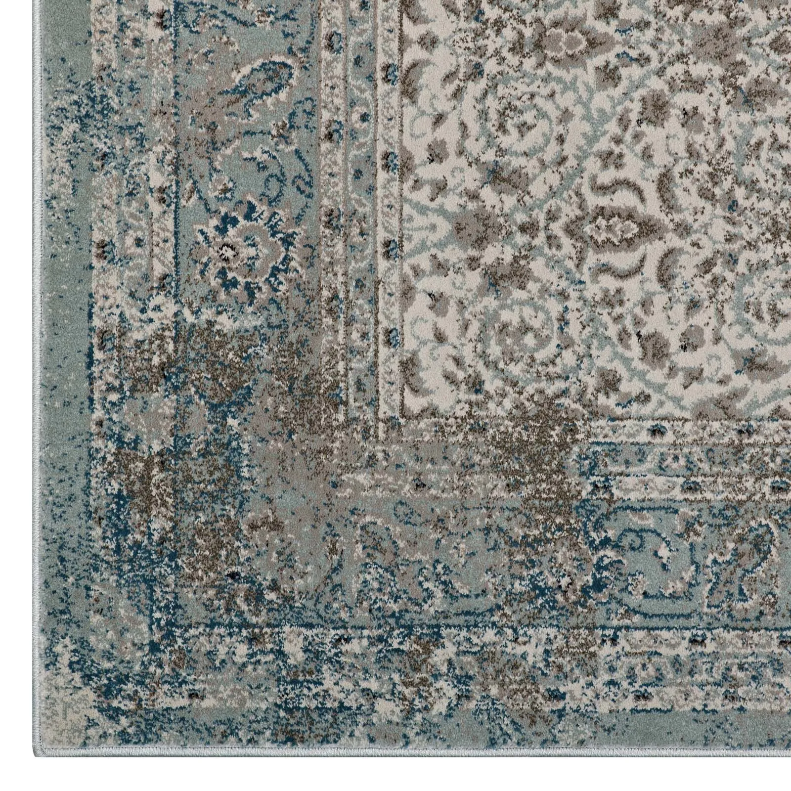 Dilys Distressed Vintage Floral Lattice 5x8 Area Rug