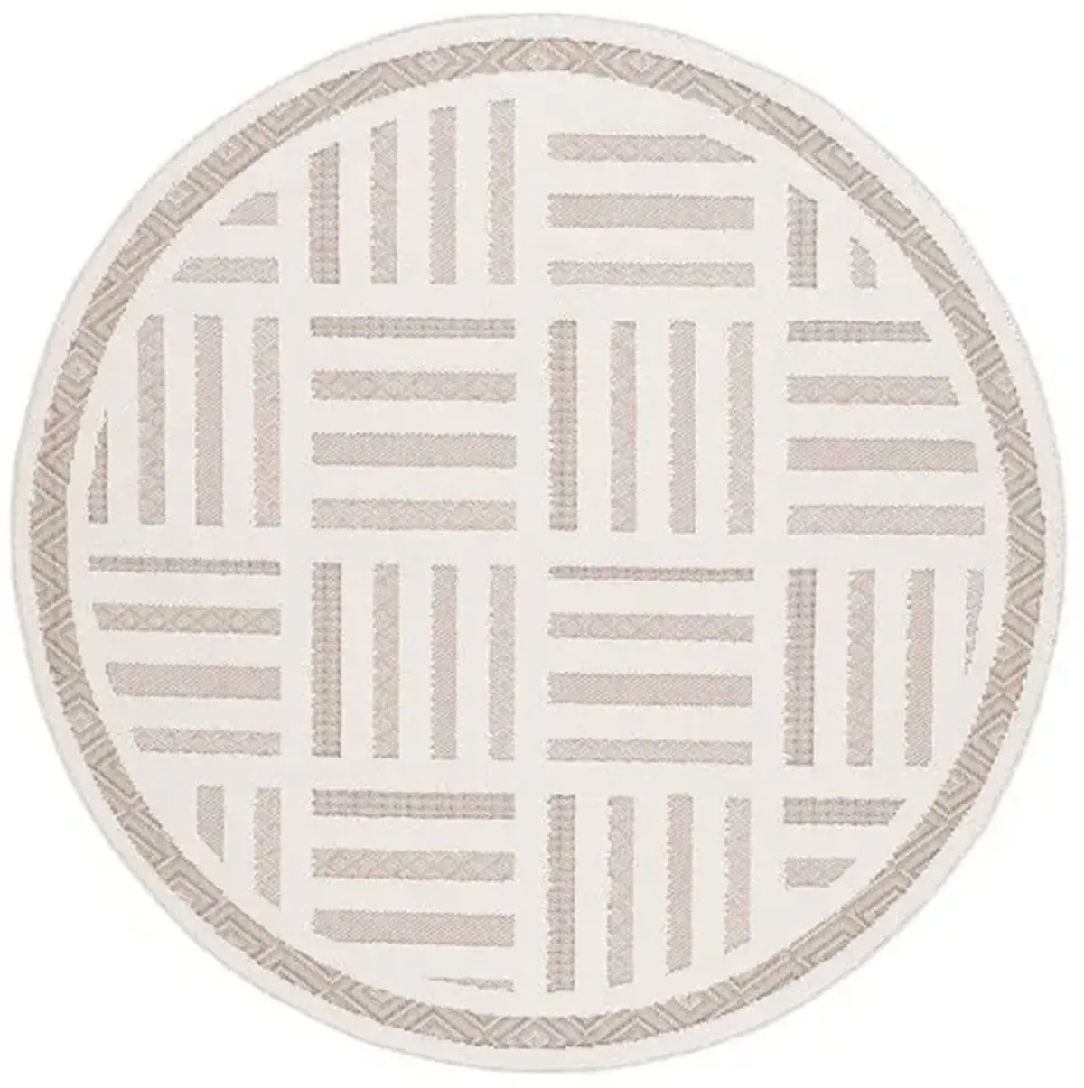 GLOBAL 418 Beige 6'-7' X 6'-7' Round Round Rug