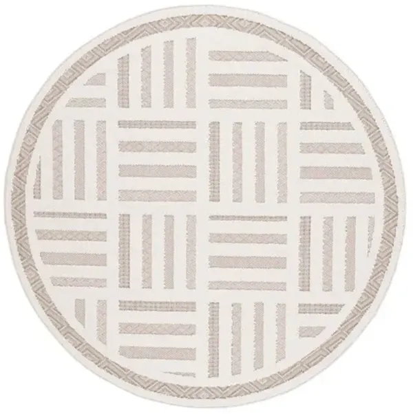 GLOBAL 418 Beige 6'-7' X 6'-7' Round Round Rug