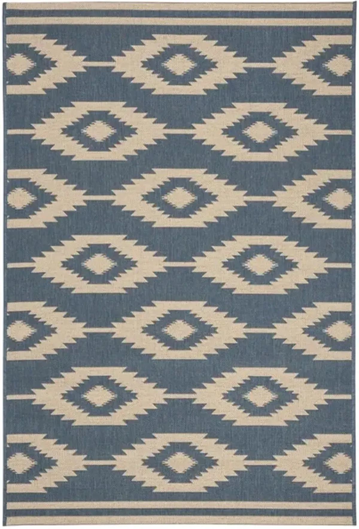 Safavieh BEACH HOUSE Collection BHS171N-5 Cream / Blue 5'-3" X 7'-6"