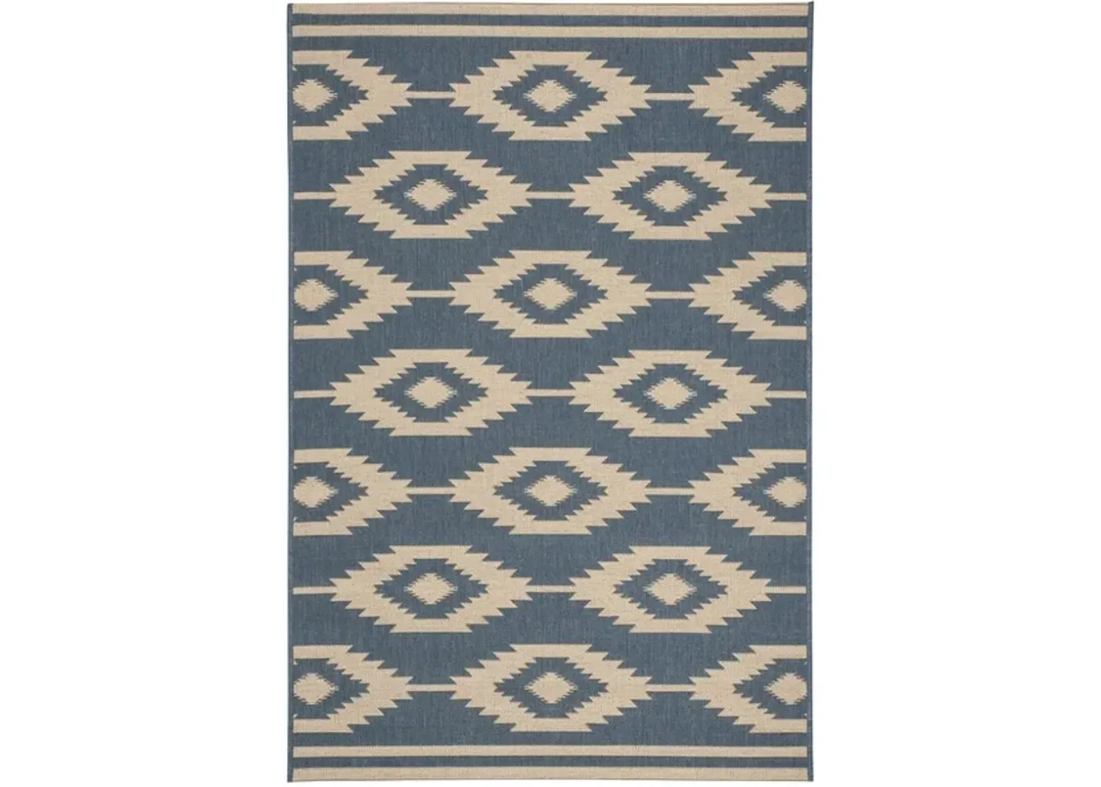 Safavieh BEACH HOUSE Collection BHS171N-5 Cream / Blue 5'-3" X 7'-6"