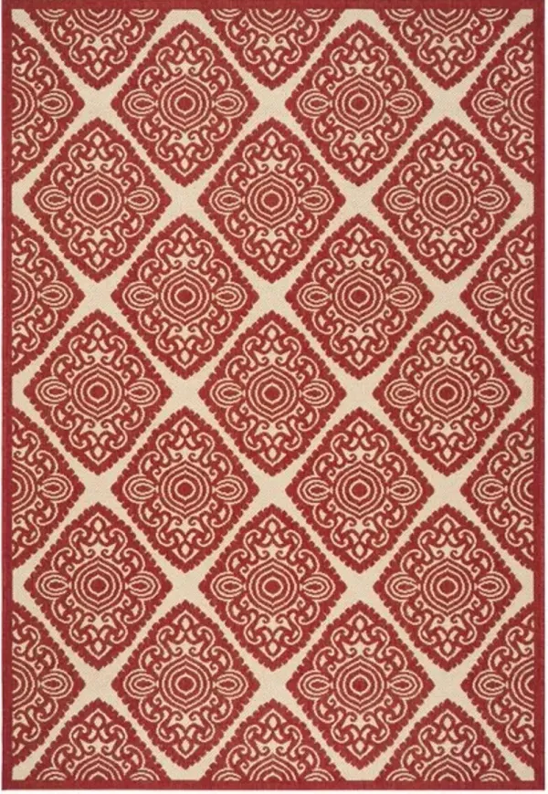 LINDEN 132 Collection LND132Q-4 Red / Creme 4' X 6'