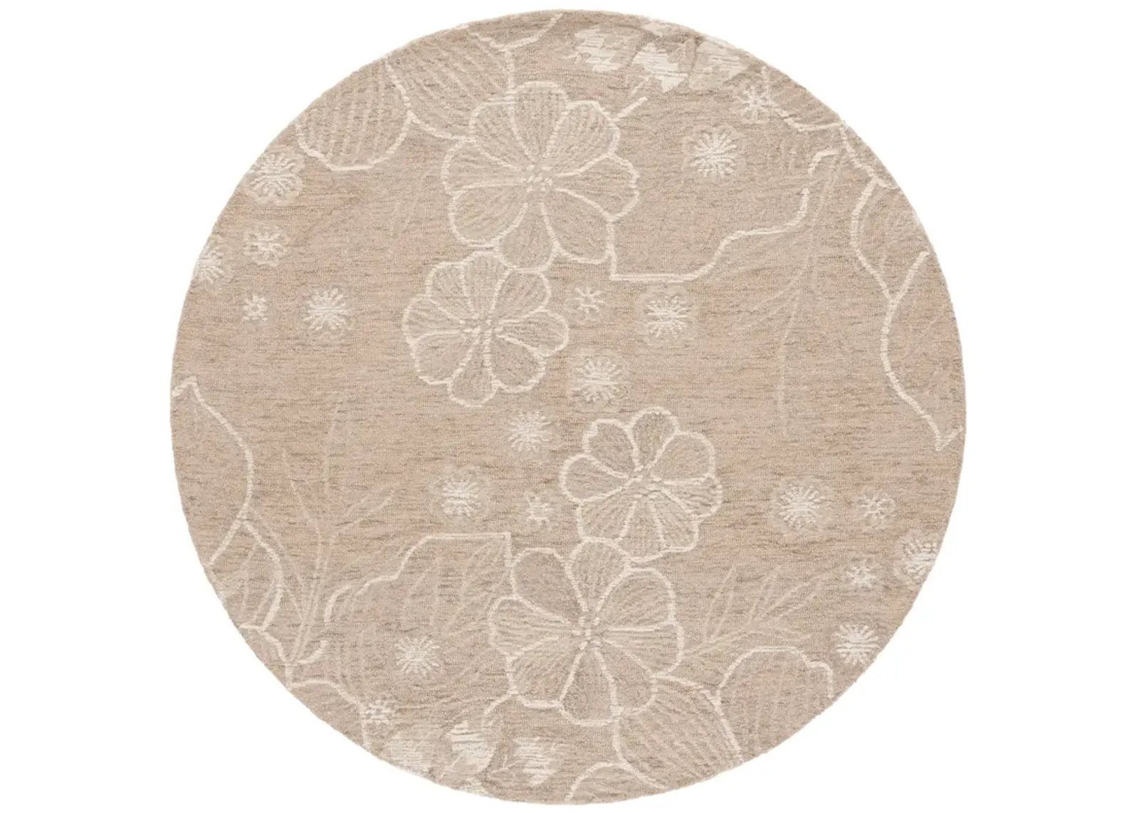 JARDIN 735 BEIGE  6' x 6' Round Round Rug