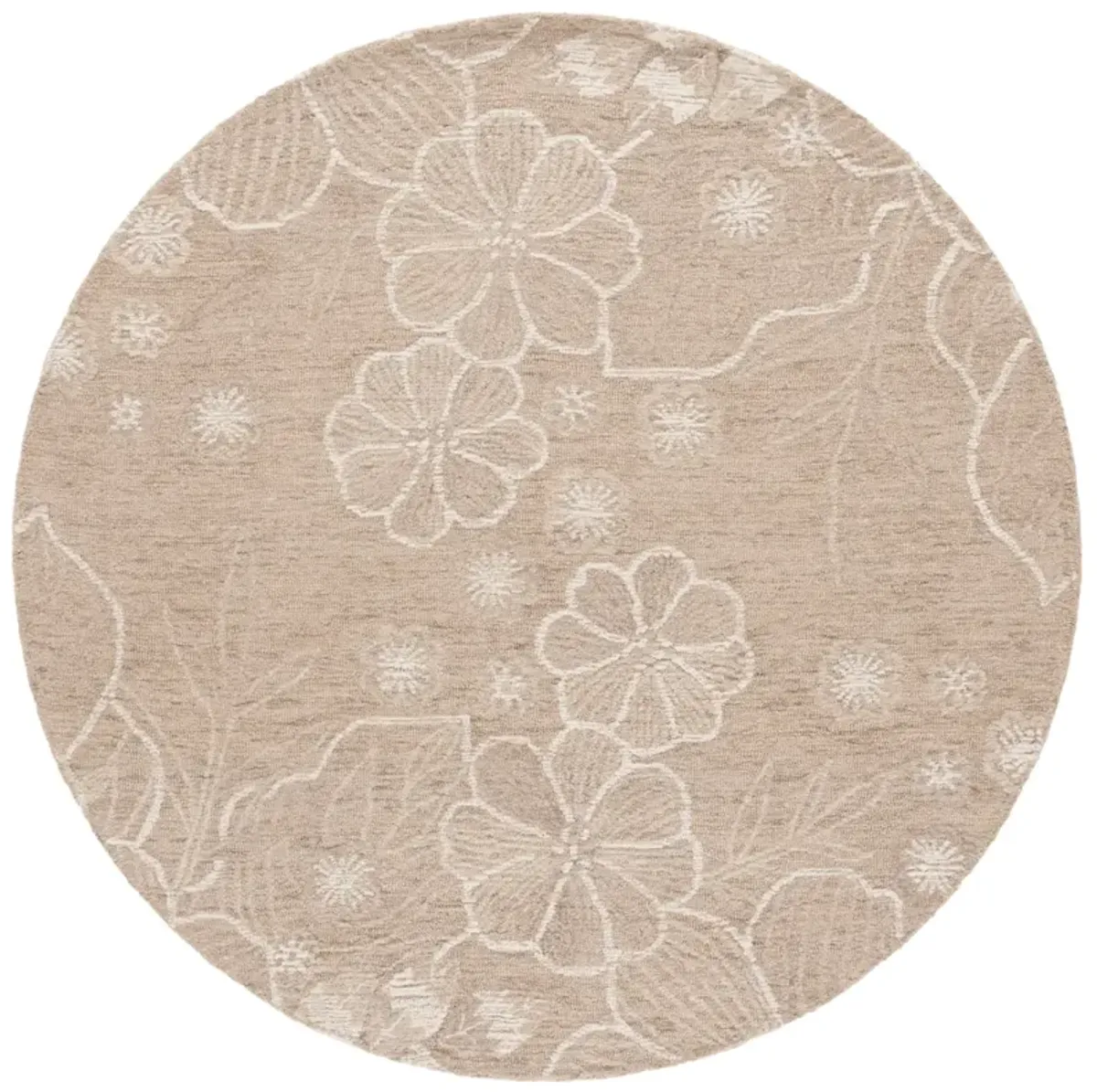 JARDIN 735 BEIGE  6' x 6' Round Round Rug