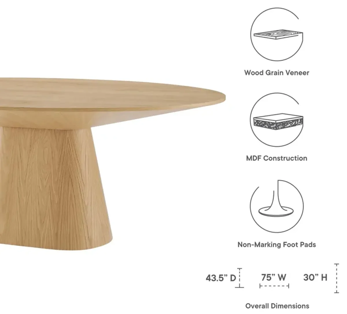 Provision 75" Oval Dining Table