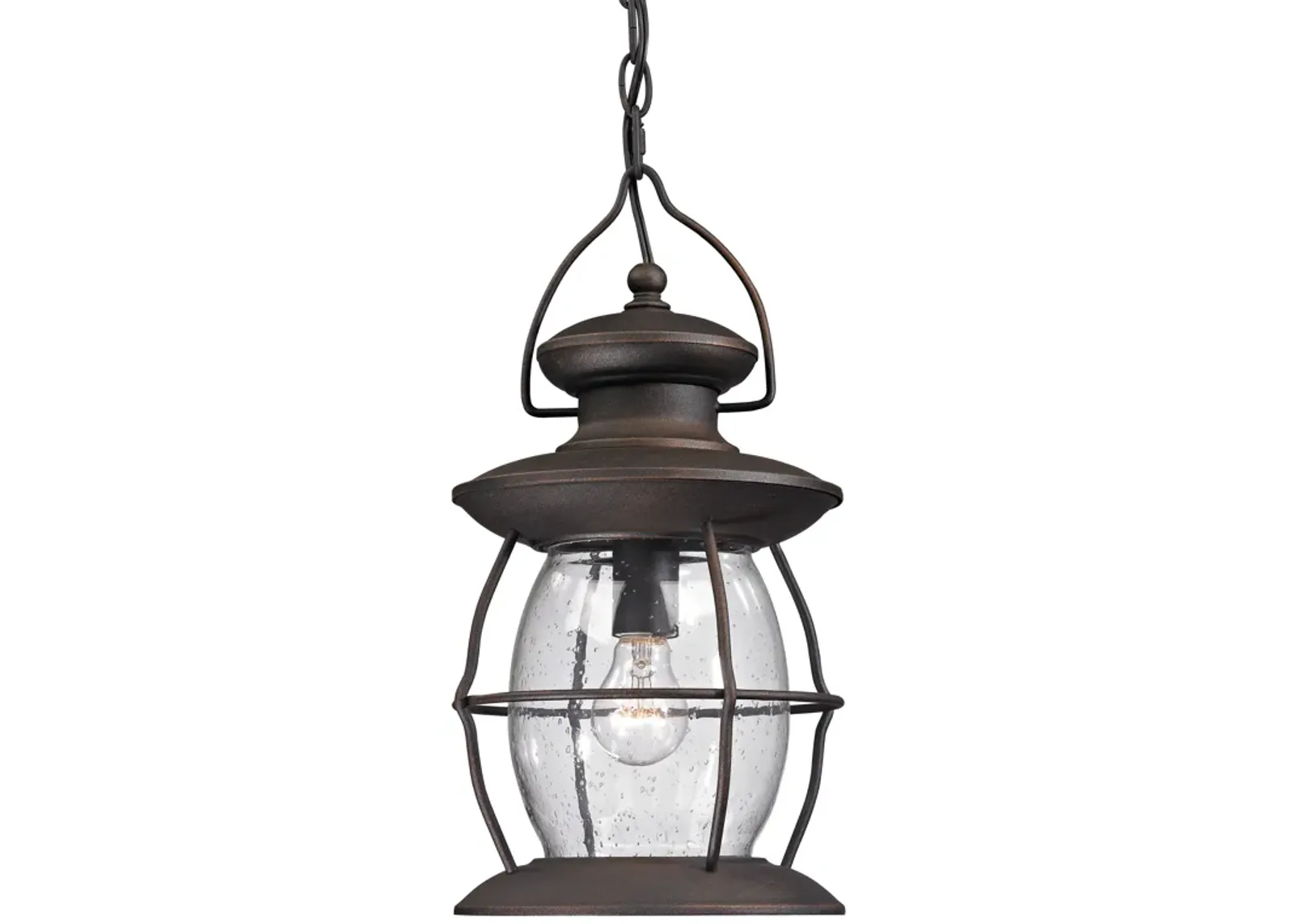 Village Lantern 8" Wide 1-Light Outdoor Pendant - Weathered Charcoal