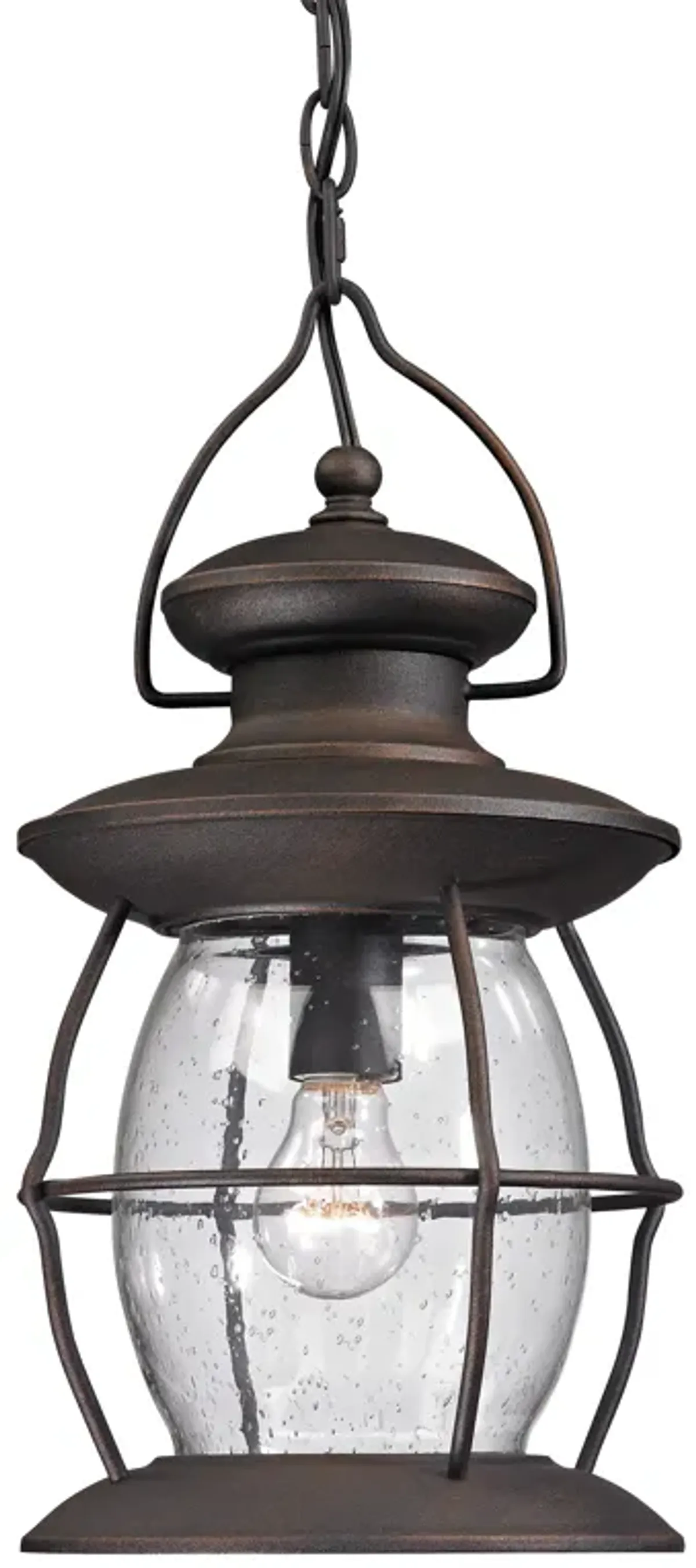 Village Lantern 8" Wide 1-Light Outdoor Pendant - Weathered Charcoal