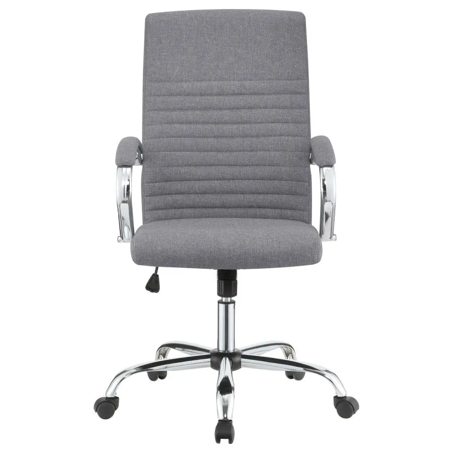 Ulises Upholstered Office Chair with Casters Grey And Chrome