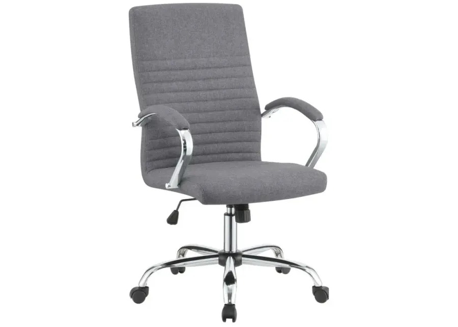 Ulises Upholstered Office Chair with Casters Grey And Chrome