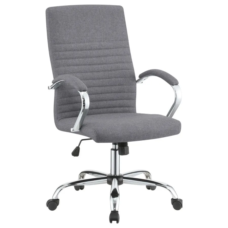 Ulises Upholstered Office Chair with Casters Grey And Chrome