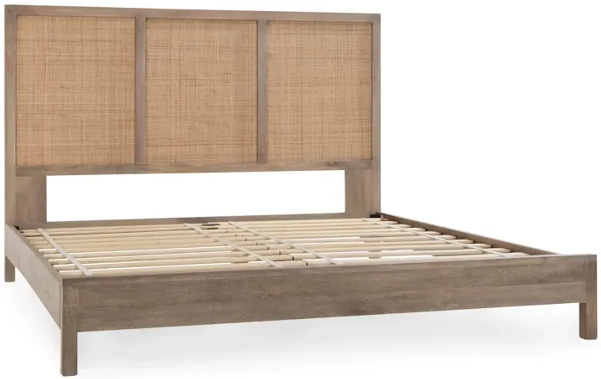 Jensen Mango Wood California King Bed in Taupe