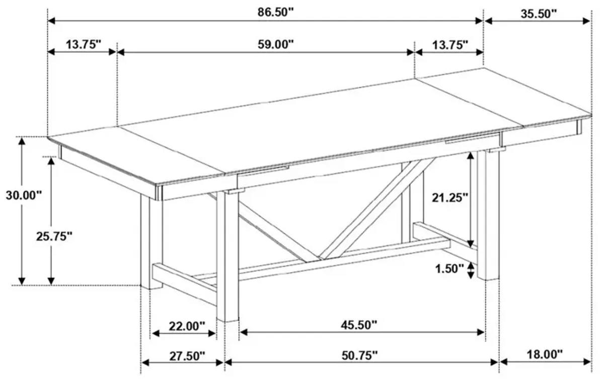 Malia 5-piece Rectangular Dining Table Set with Refractory Extension Leaf Beige and Black