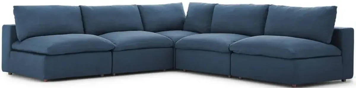 Commix Down Filled Overstuffed 5 Piece Sectional Sofa Set