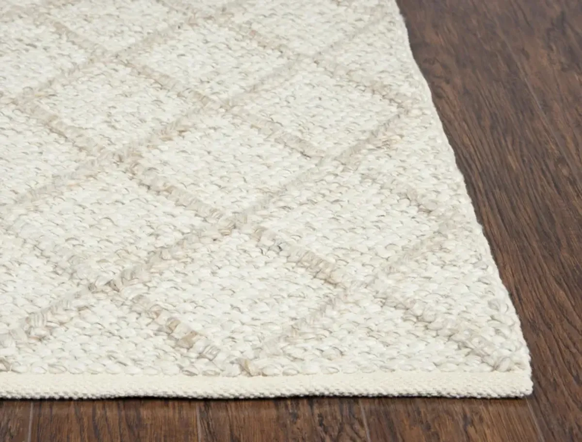 Ewe Complete me Beige Diamond/Woven Wool/Polyester 8' x 10' Rectangle Rug