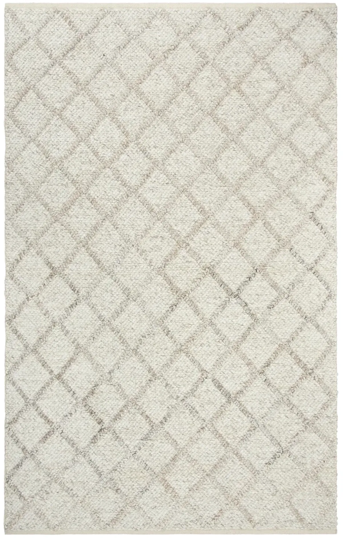 Ewe Complete me Beige Diamond/Woven Wool/Polyester 8' x 10' Rectangle Rug