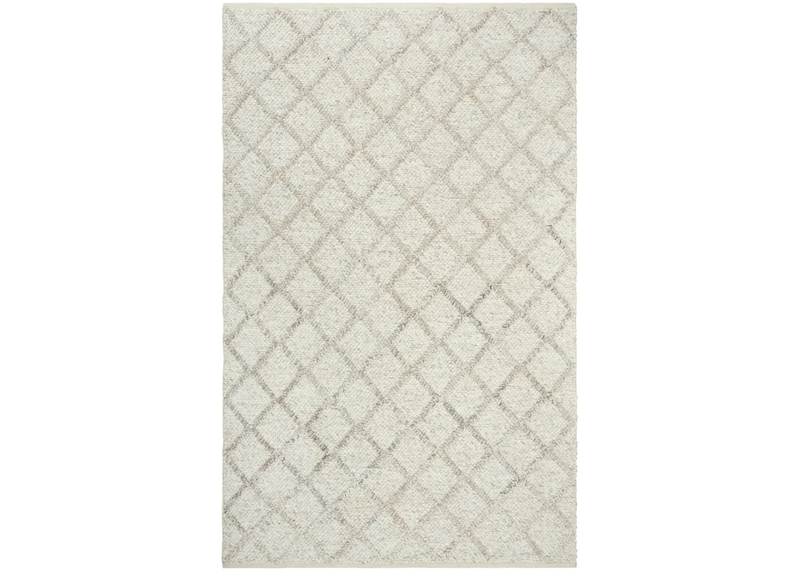 Ewe Complete me Beige Diamond/Woven Wool/Polyester 8' x 10' Rectangle Rug