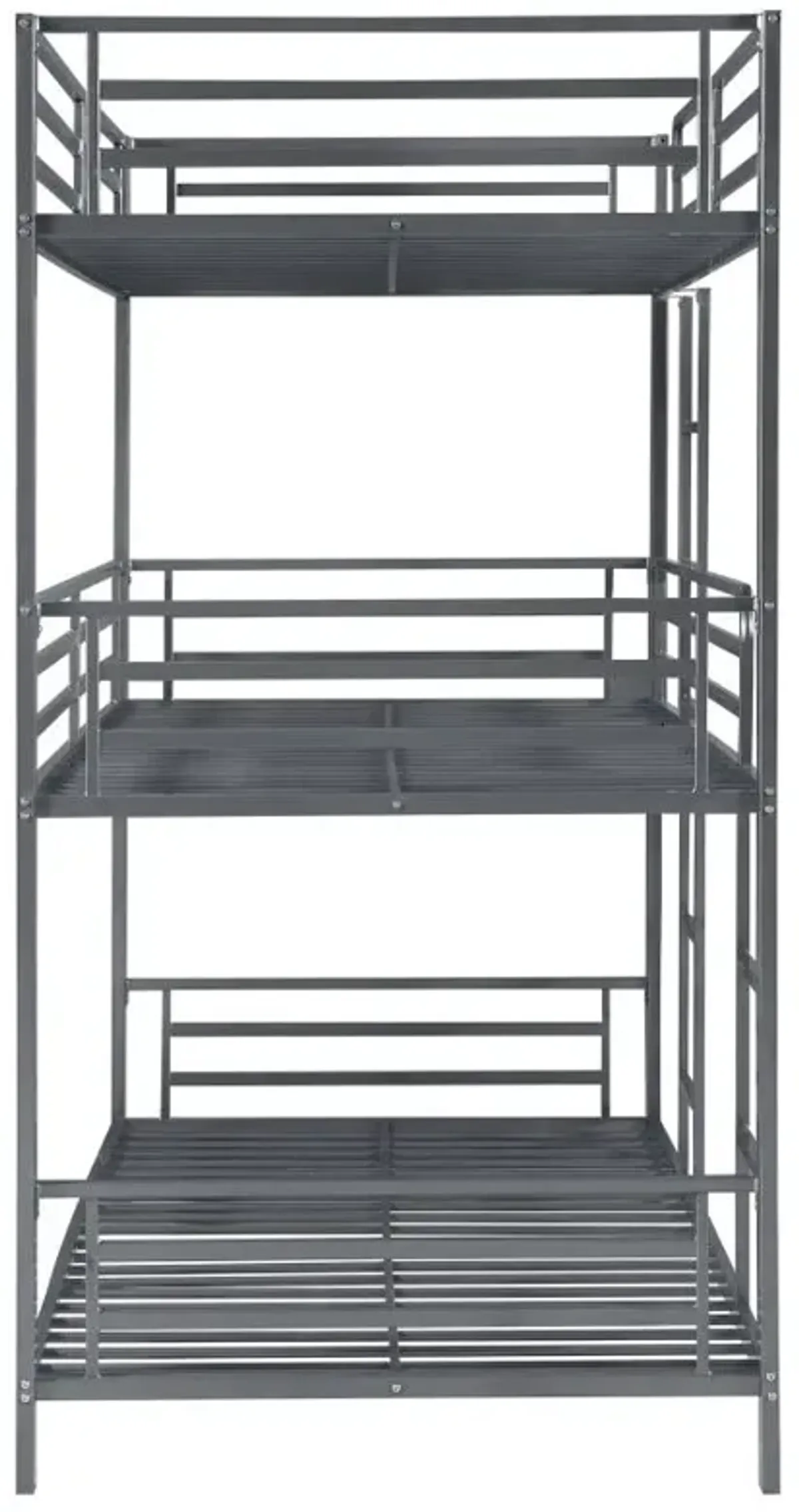 Maynard Metal Triple Twin Bunk Bed Gunmetal