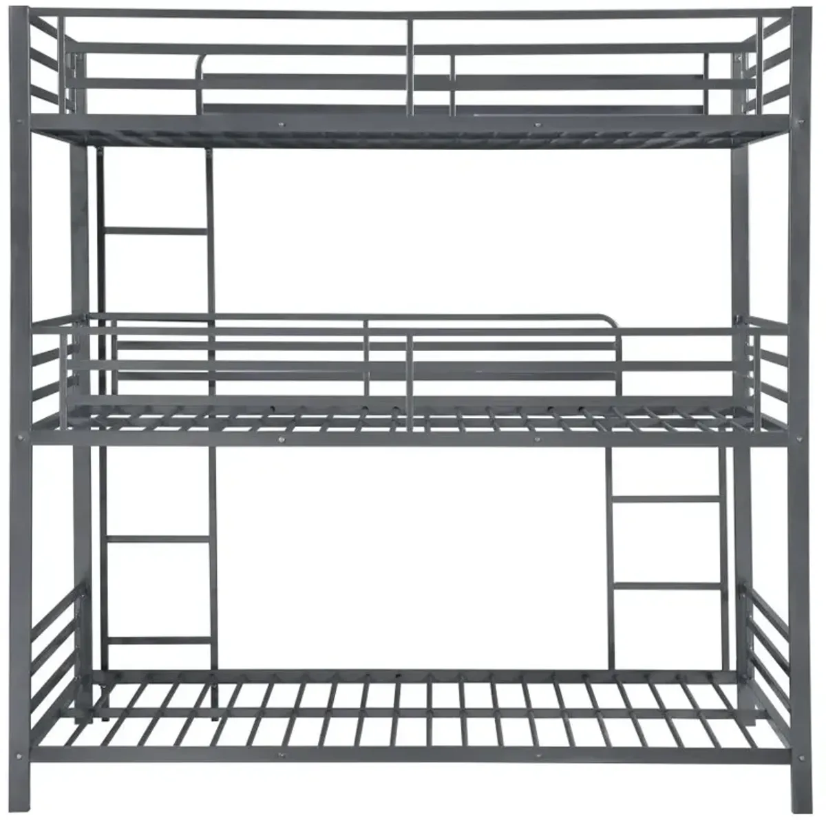 Maynard Metal Triple Twin Bunk Bed Gunmetal