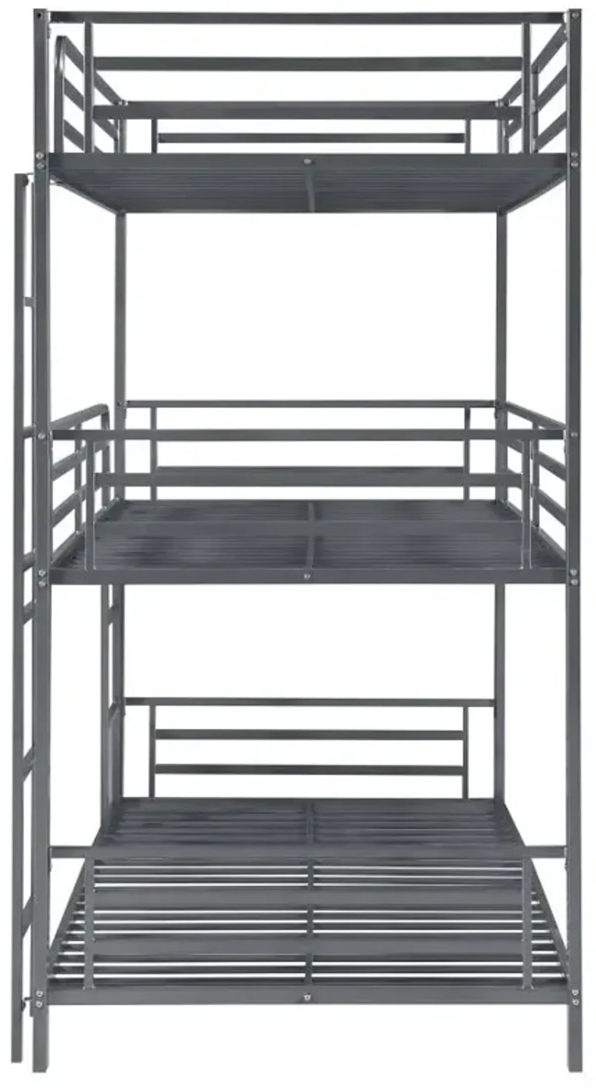 Maynard Metal Triple Twin Bunk Bed Gunmetal