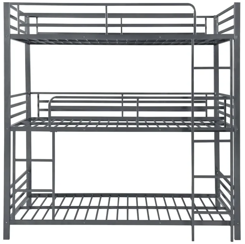 Maynard Metal Triple Twin Bunk Bed Gunmetal