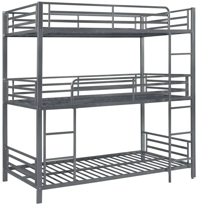 Maynard Metal Triple Twin Bunk Bed Gunmetal