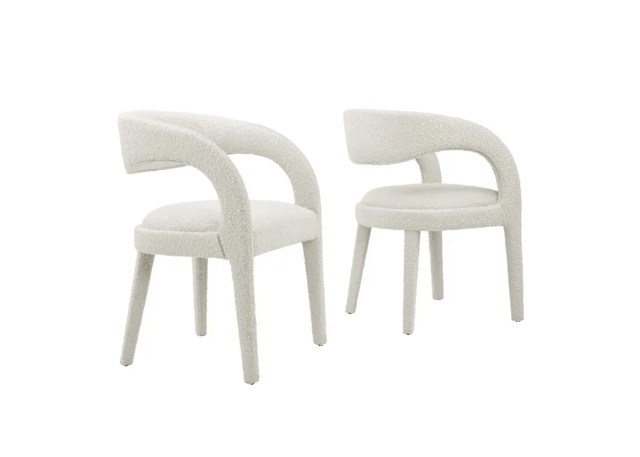 Pinnacle Boucle Upholstered Dining Chair Set of Two