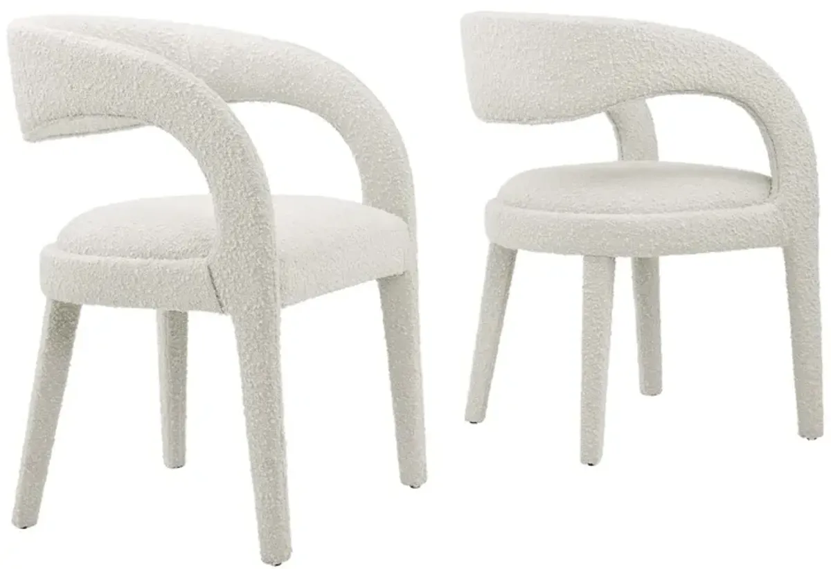 Pinnacle Boucle Upholstered Dining Chair Set of Two