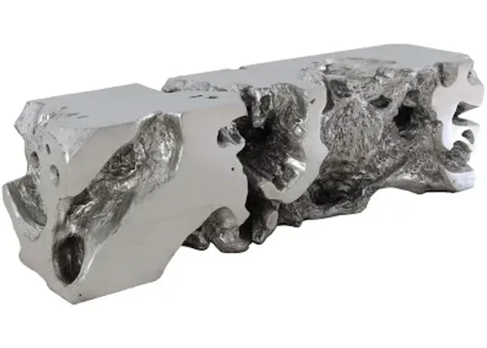 freeform bench, silver leaf