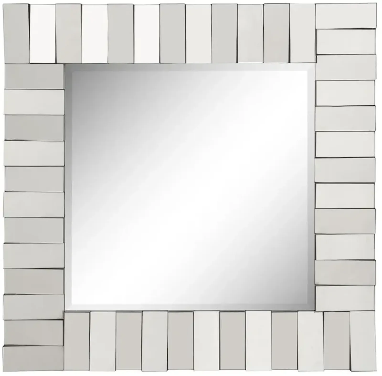 Tanwen Square Wall Mirror with Layered Panel Silver