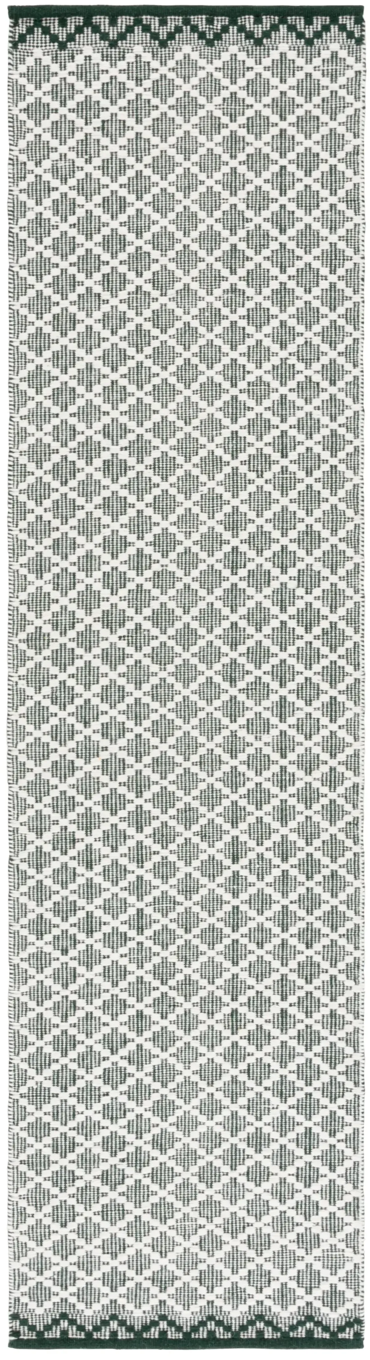 VERMONT 908 GREEN  2'-3' x 9' Runner Rug