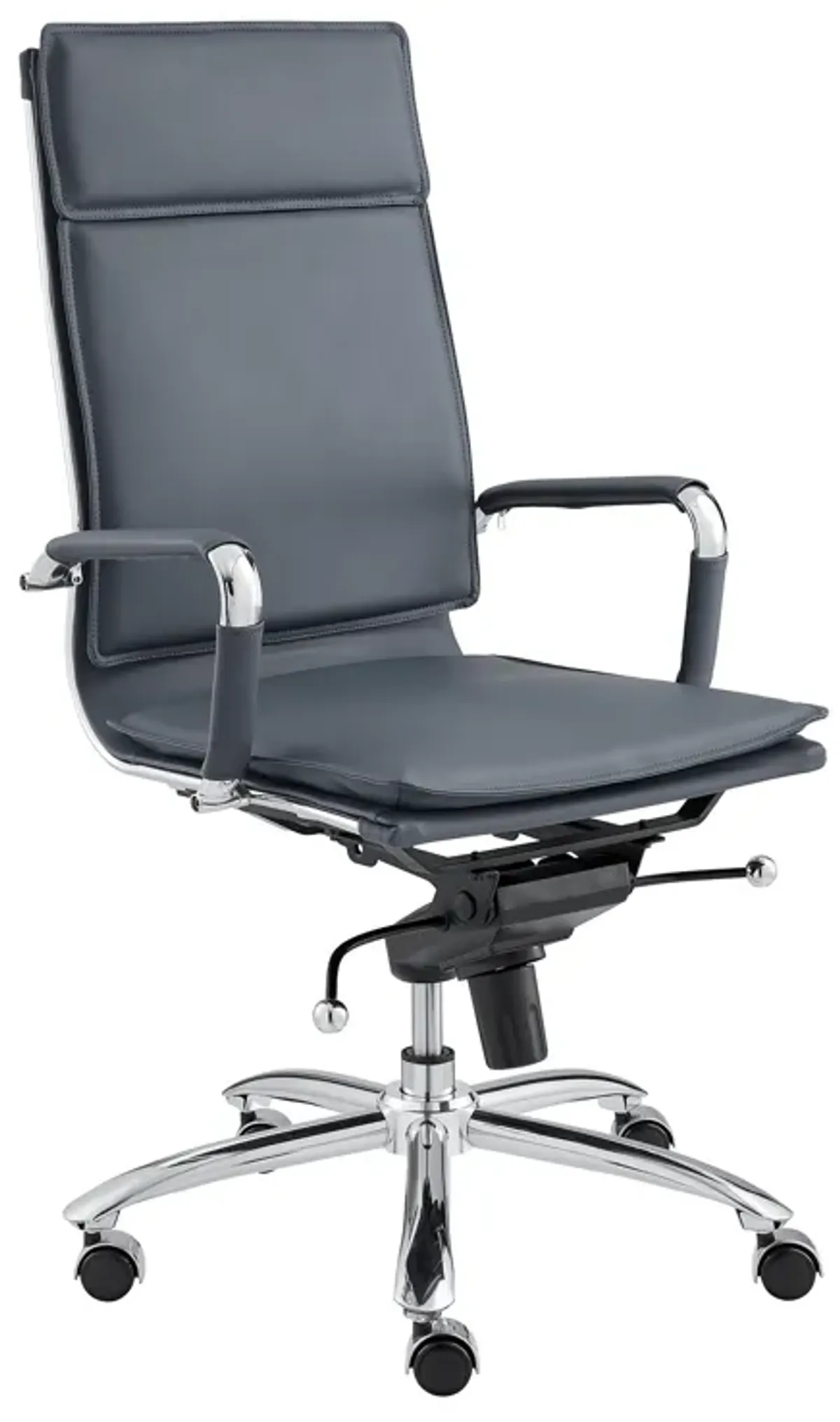 Gunar Pro High Back Office Chair in Blue with Chromed Steel Base