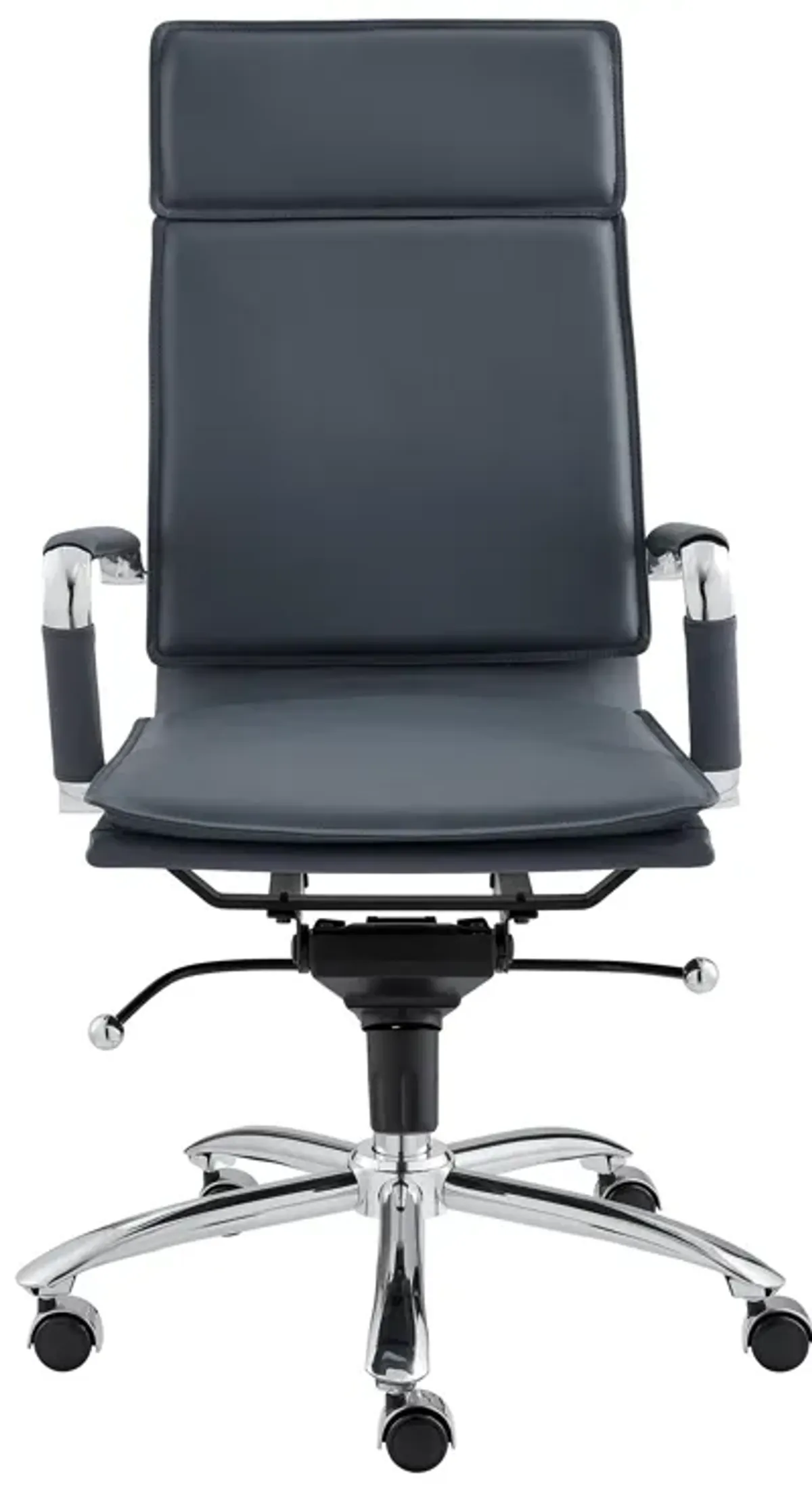 Gunar Pro High Back Office Chair in Blue with Chromed Steel Base