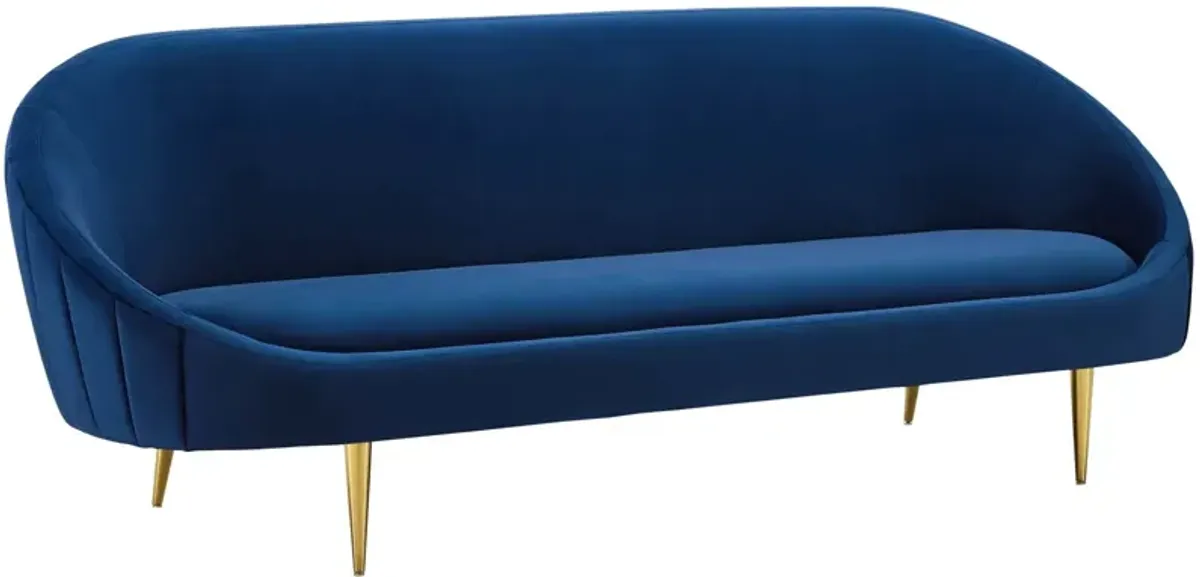 Sublime Vertical Curve Back Performance Velvet Sofa