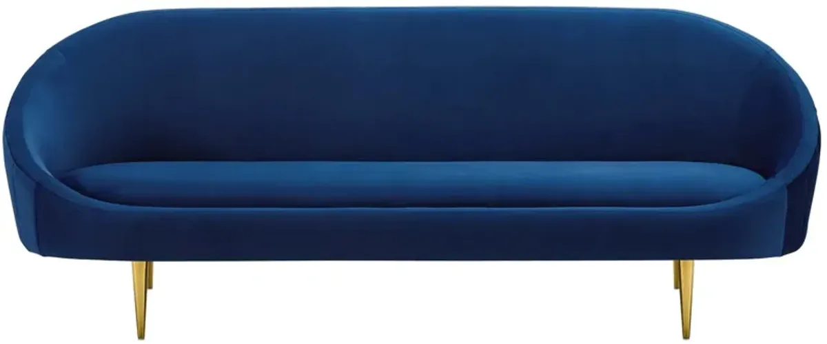 Sublime Vertical Curve Back Performance Velvet Sofa