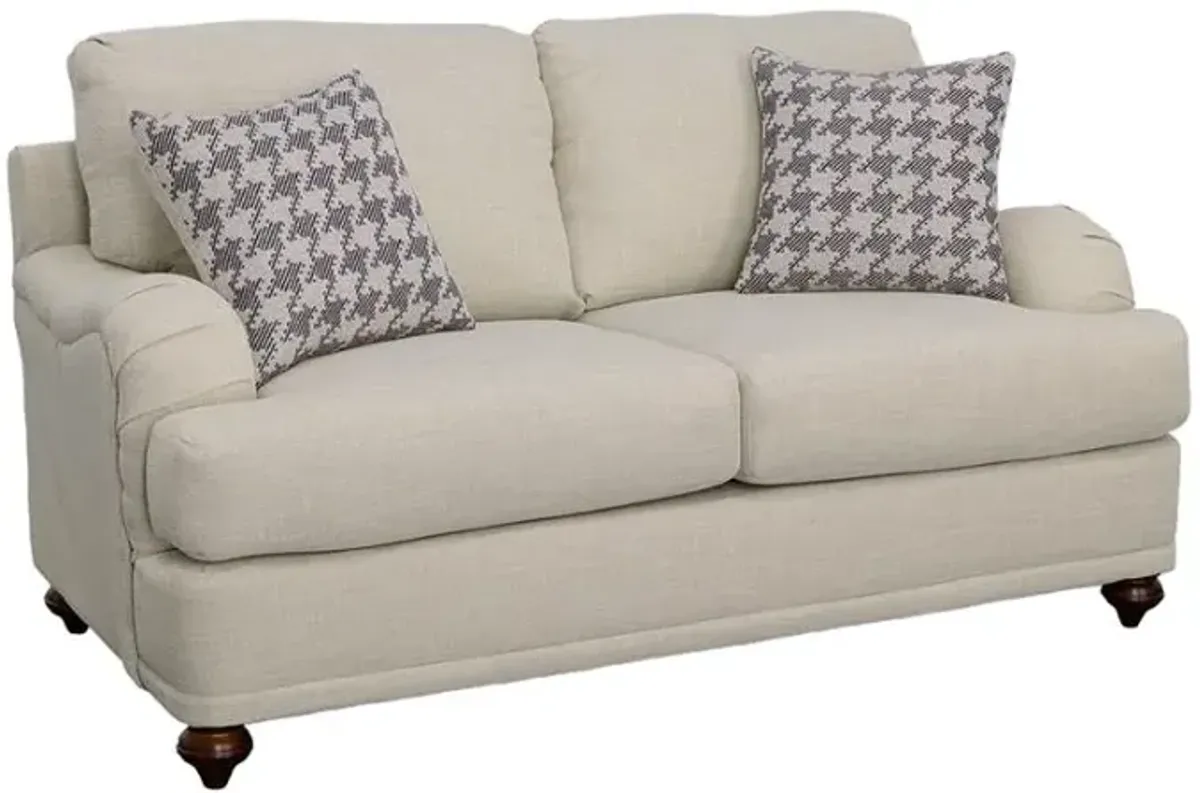 Ballindine Recessed Arms Loveseat Light Grey