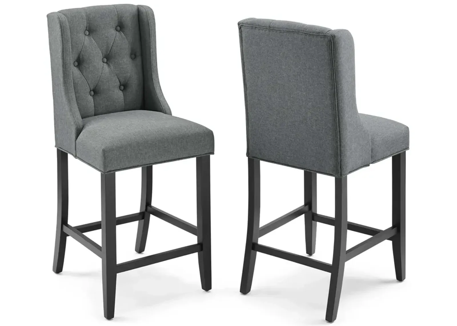 Baronet Counter Bar Stool Upholstered Fabric Set of 2