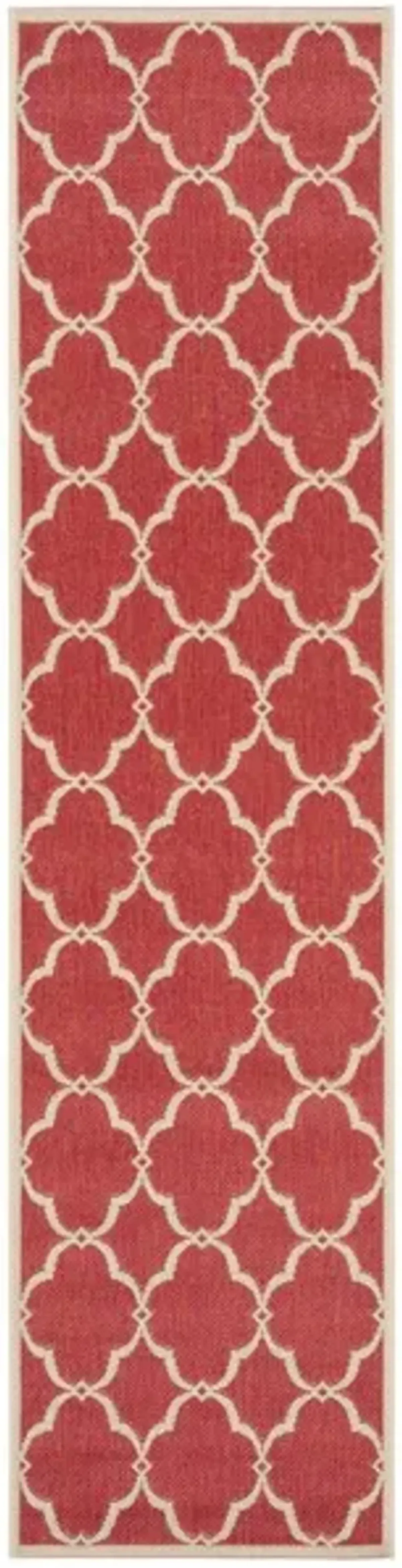 LINDEN 125 Collection LND125Q-28 Red / Creme 2'-2" X 8'