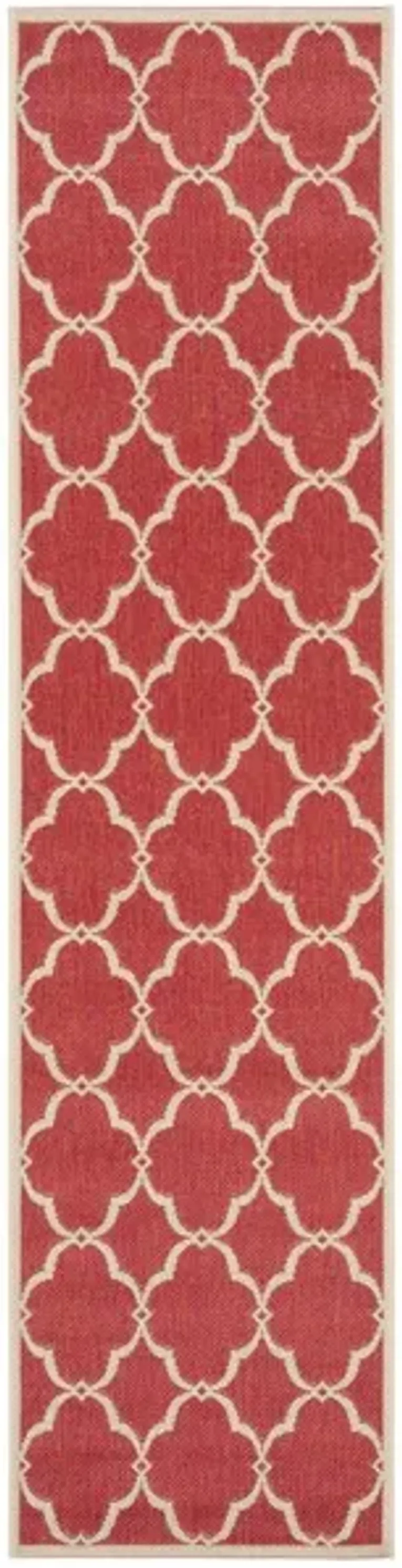 LINDEN 125 Collection LND125Q-28 Red / Creme 2'-2" X 8'