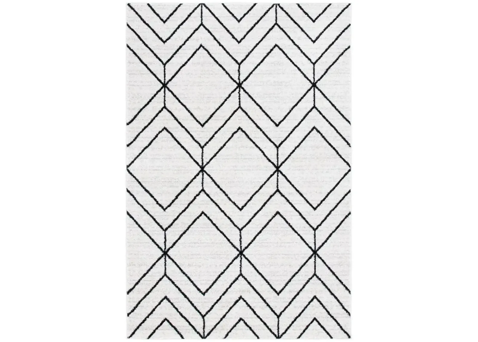 ADIRONDACK Contemporary Ivory / Black 3' X 5' Powerloomed Rug