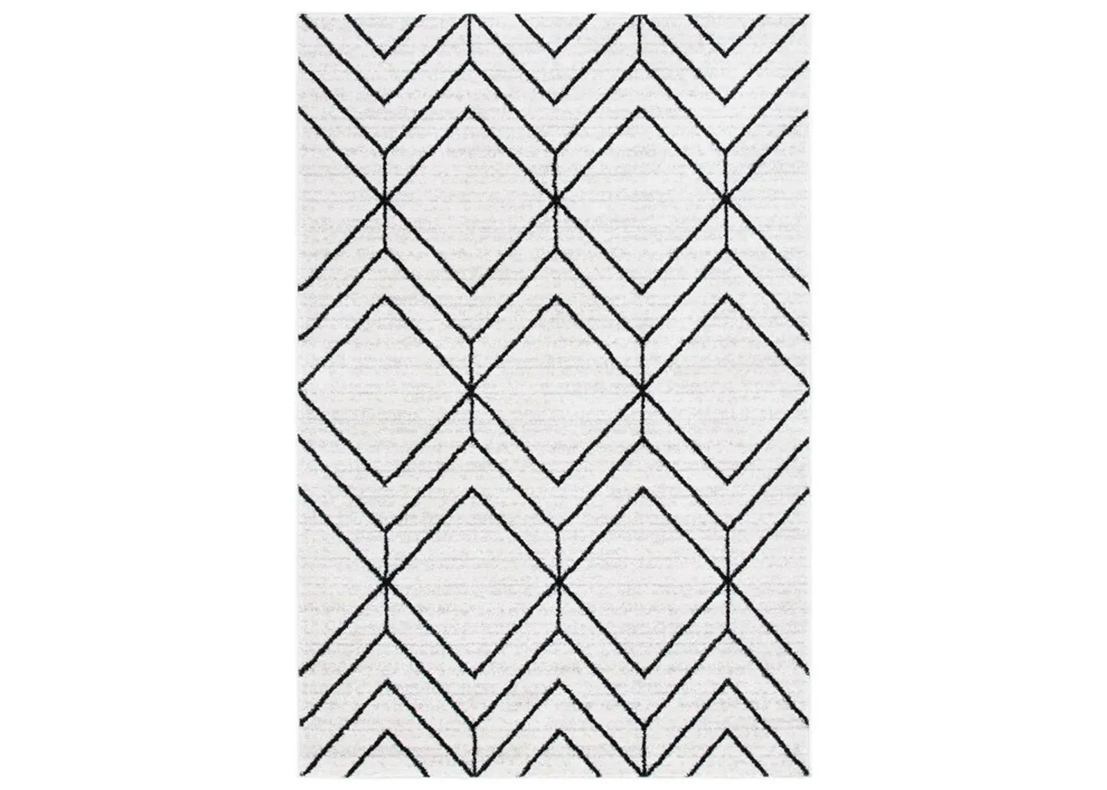 ADIRONDACK Contemporary Ivory / Black 3' X 5' Powerloomed Rug