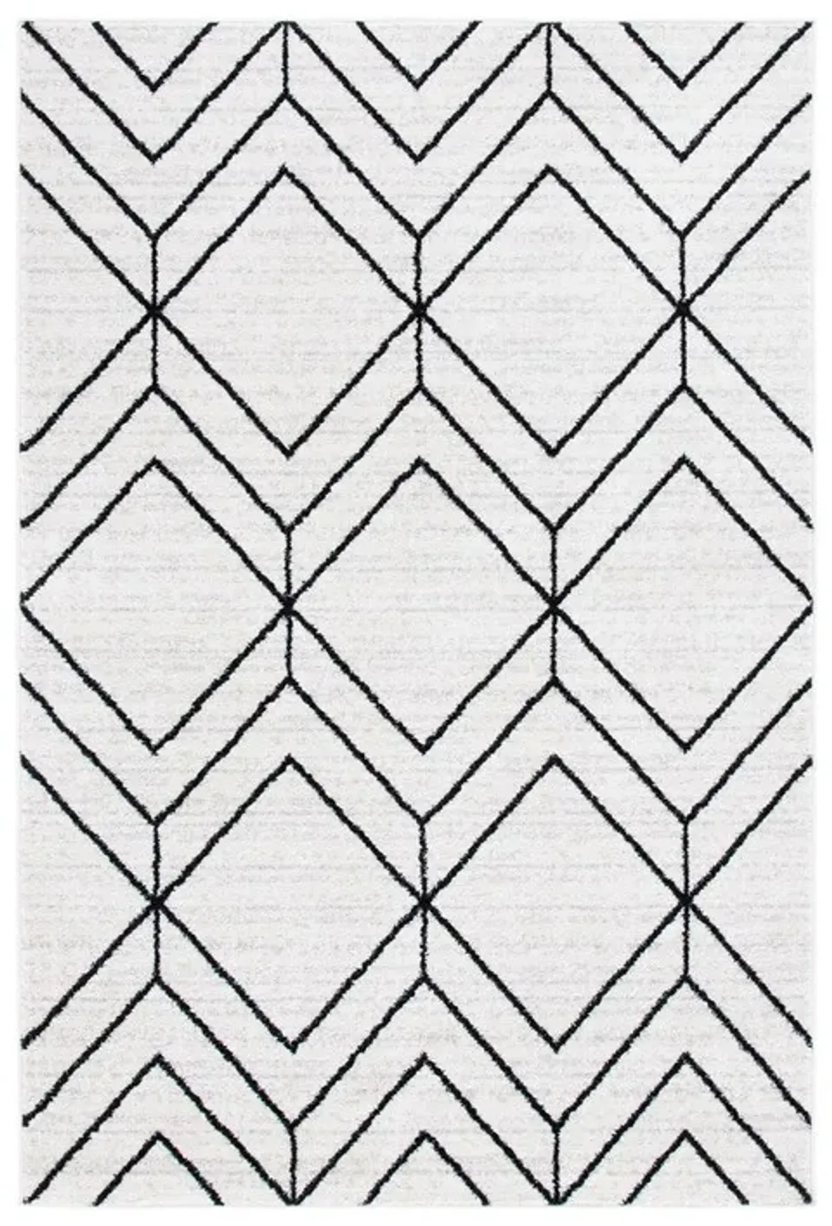 ADIRONDACK Contemporary Ivory / Black 3' X 5' Powerloomed Rug