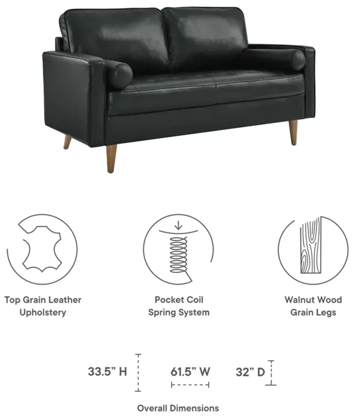 Valour Leather Loveseat